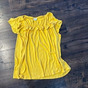 2X LulaRoe Stasha Yellow Ruffle Tank Top